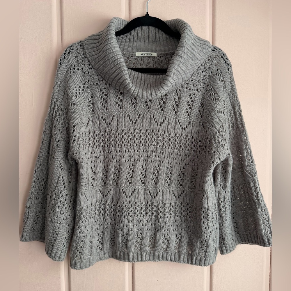 Nice Claup Gray fine Knit Women's Sweater SzL